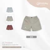 Quần đùi Bubaby bé trai Túi ốp Kaki