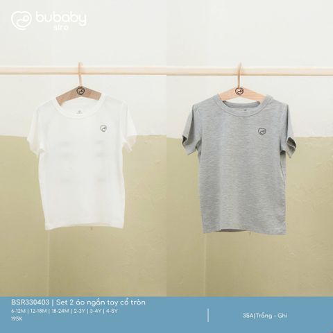 Set 2 áo ngắn tay cổ tròn Bubaby BSR330403.03Y35A
