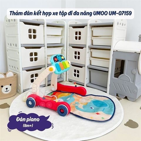 Thảm đàn kết hợp xe tập đi đa năng 07159 Umoo