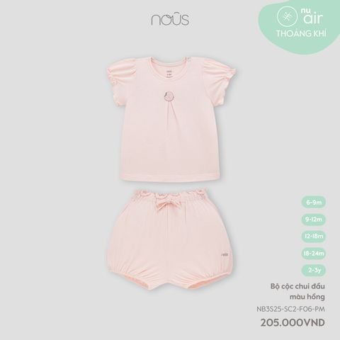 Bộ cộc chui đầu màu hồng Nous NB3S25-SC2-F06-PM-6M