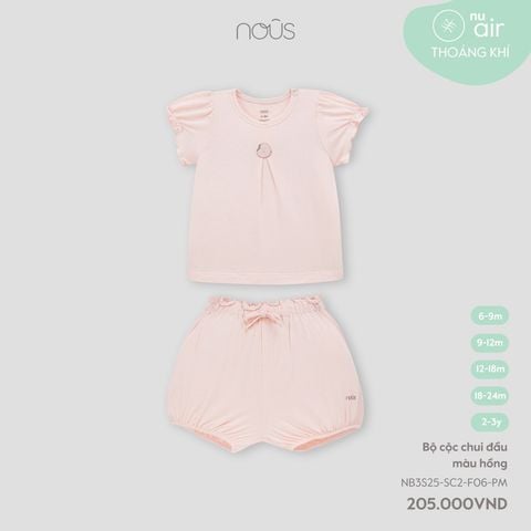 Bộ cộc chui đầu màu hồng Nous NB3S25-SC2-F06-PM-6M