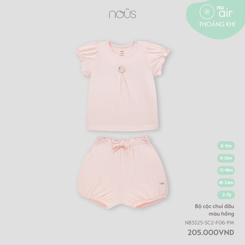 Bộ cộc chui đầu màu hồng Nous NB3S25-SC2-F06-PM-6M