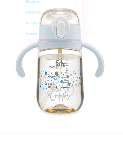 Bình bật hút PPSU có ống nhựa 2 tay cầm với phao 360 độ Sippy 2 Fatz