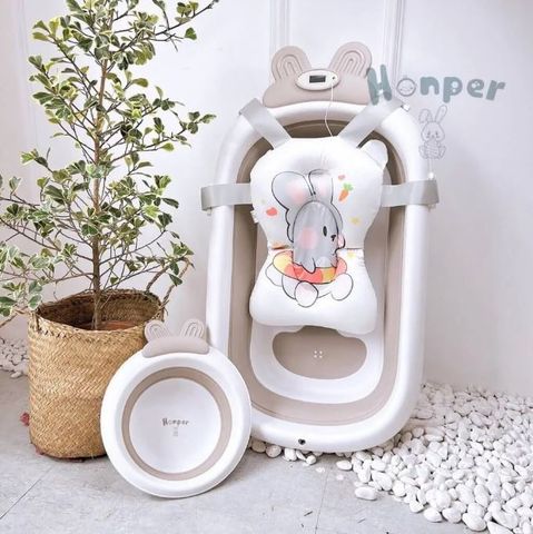Chậu tắm Honper gấp gọn kèm phao có nhiệt kế