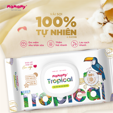 Khăn ướt nhiệt đới cao cấp Tropical Mamamy
