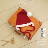 Mũ Noel trùm tai buộc dây màu đỏ Nous