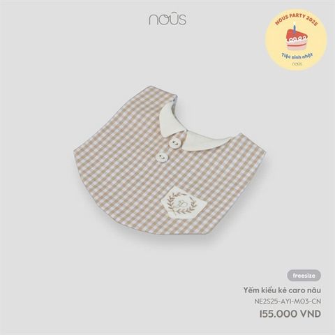Yếm kiểu kẻ caro nâu Nous NE2S25-AY1-M03-CN-FS