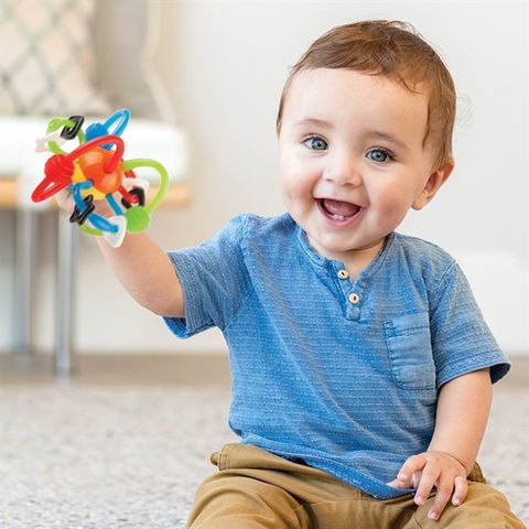 Gặm nướu hình vòng tròn màu đỏ - Rattle & Teether Bendy Tubes Infantino