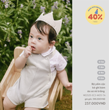 Bộ yếm cộc kẻ ghi kèm áo sơ mi trắng Nous NE2S25-SC2-M03-TA-0M