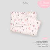 Khăn tắm Muslin 6 lớp họa tiết trái tim Nous