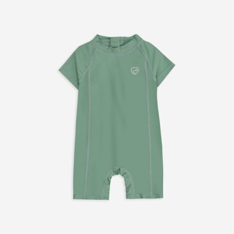 Bộ đồ bơi liền ngắn tay khóa sau Bu Aqua Bubaby