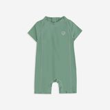 Bộ đồ bơi liền ngắn tay khóa sau Bu Aqua Bubaby