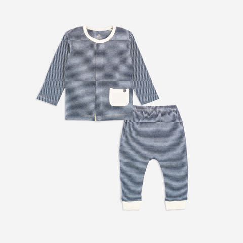 Promo Bộ dài tay cài giữa Bamco Bubaby - Kẻ hồng A86 - 9-12m