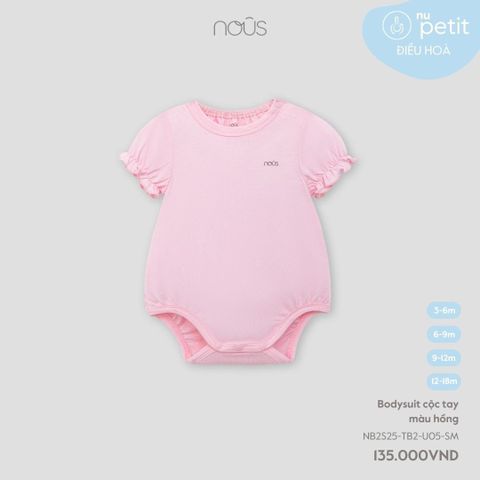 Bodysuit cộc tay màu hồng Nous NB2S25-TB2-U05-SM-3M