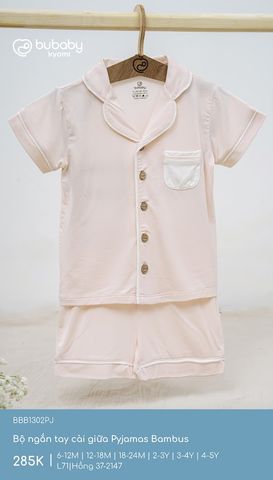 Bộ ngắn tay cài giữa Pyjamas Bambus Bubaby BBB1302PJ.03YK52