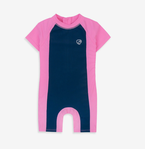 Promo Bộ đồ bơi liền ngắn tay khóa sau Aqua 231301 Bubaby