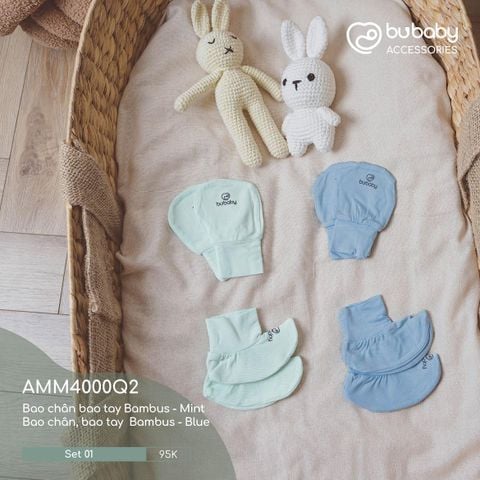 Set 4 bộ bao tay bao chân Q2 Bubaby