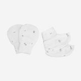 Promo Bao tay bao chân Bambus Signature Bubaby - Trắng in Bubaby Xanh đậm B13 - Freesize