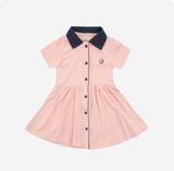 Váy ngắn tay cổ Polo cúc giữa Ponie Bubaby