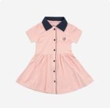 Váy ngắn tay cổ Polo cúc giữa Ponie Bubaby