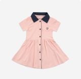 Váy ngắn tay cổ Polo cúc giữa Ponie Bubaby