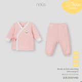 Bộ dài cài lệch màu hồng thêu trang trí Nous NB2S25-SC3-F03-PM-0M