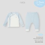 Bộ cài lệch dài màu xanh phối trắng NB Nous NB1S25-SC3-M01-SB-NB