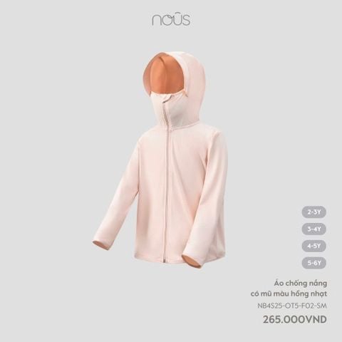 Áo chống nắng có mũ màu hồng nhạt Nous NB4S25-OT5-F02-SM-2Y