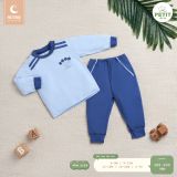 Bộ dài tay Moona cài vai - Xanh nhạt - 12-18m