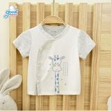Áo cộc tay Goodmama cài lệch - Thỏ hồng - 0-3m
