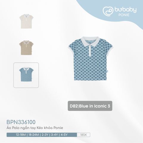Áo Polo ngắn tay Kéo khóa Ponie Bubaby