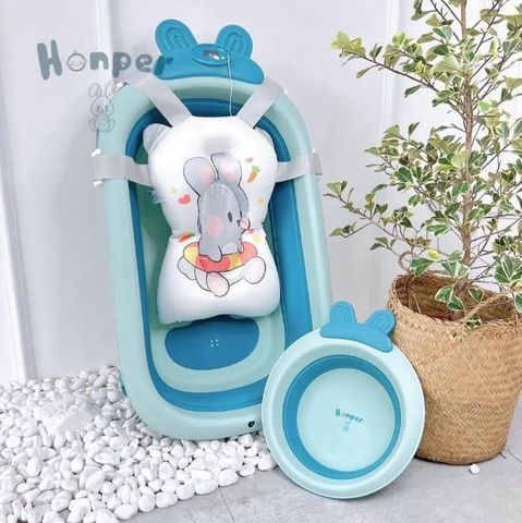 Chậu tắm Honper gấp gọn kèm phao có nhiệt kế