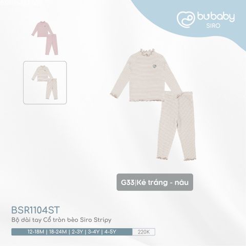 Bộ dài tay Cổ tròn bèo Siro Stripy 1104ST Bubaby