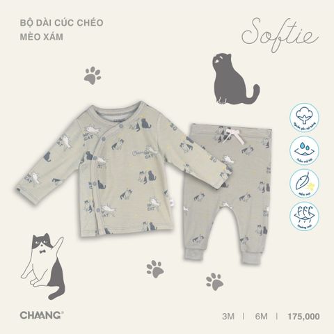 Bộ dài tay Chaang cúc chéo