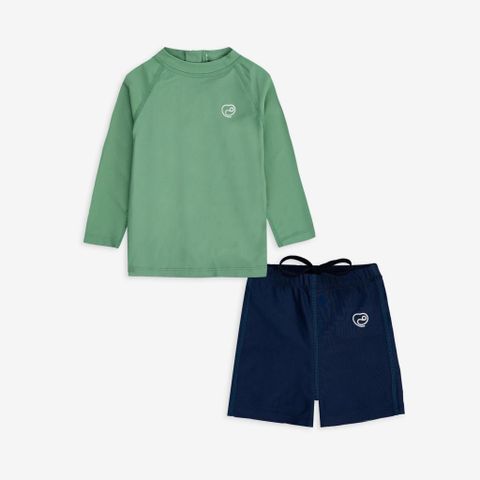 Bộ đồ bơi áo dài tay quần đùi khóa sau Bu Aqua Bubaby