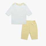 Promo Bộ tay lỡ tay lỡ cổ chồm Bambus Glory Bubaby - Trắng in vương miện vàng C54 - 3-6m