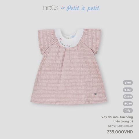 Váy dài màu tím hồng thêu trang trí Nous NE3S25-DR1-F01-PP-6M