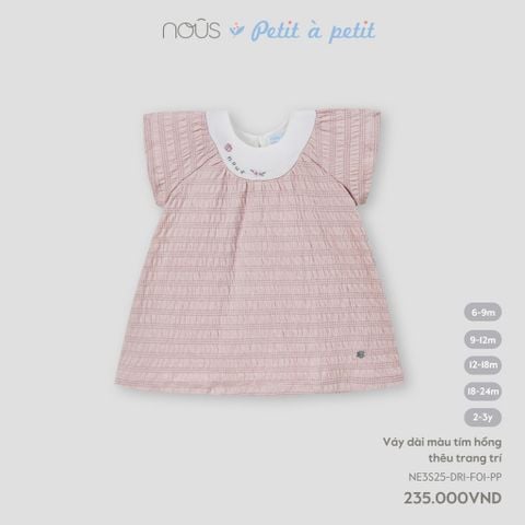 Váy dài màu tím hồng thêu trang trí Nous NE3S25-DR1-F01-PP-6M