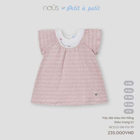 Váy dài màu tím hồng thêu trang trí Nous NE3S25-DR1-F01-PP-6M