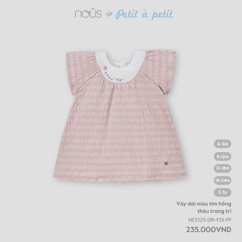 Váy dài màu tím hồng thêu trang trí Nous NE3S25-DR1-F01-PP-6M