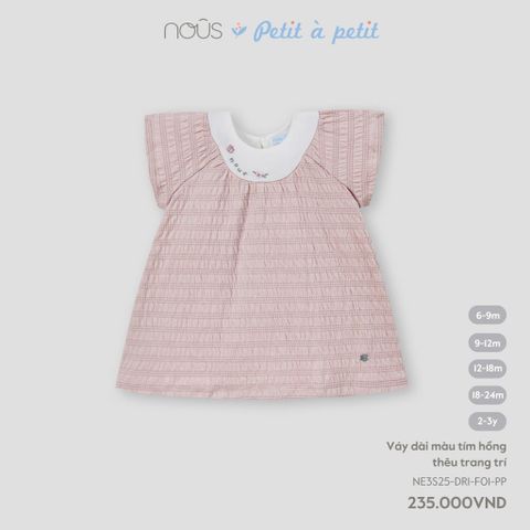 Váy dài màu tím hồng thêu trang trí Nous NE3S25-DR1-F01-PP-6M