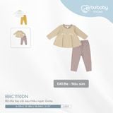 Bộ dài tay cài sau thêu ngực Dona Bubaby BBC1110DN.03Y34A