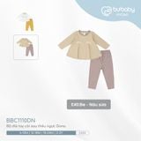 Bộ dài tay cài sau thêu ngực Dona Bubaby BBC1110DN.03Y34A