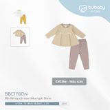 Bộ dài tay cài sau thêu ngực Dona 1110DN Bubaby
