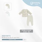 Bộ dài tay Bộ dài tay cài chéo Túi ngực Dona 1108TN Bubaby