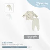 Bộ dài tay Bộ dài tay cài chéo Túi ngực Dona 1108TN Bubaby