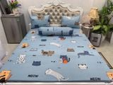 Ga chống thấm cotton Ú Òa Cotton cao cấp - Hươu cao cổ xanh - 1m8*2m