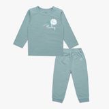 Promo Bộ dài tay cài vai Bamco Glory Bubaby - Trắng - Xanh đậm 99A - 12-18m