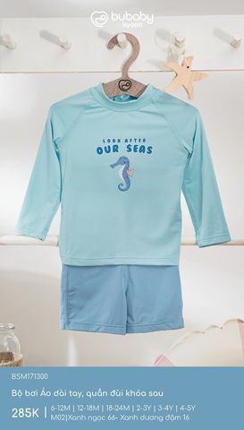 Bộ bơi Áo dài tay, quần đùi khóa sau Bubaby BSM171300.03YL99