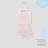 Bộ hai dây kẻ caro hồng in họa tiết Nous NB3S25-SC4-F03-CM-6M